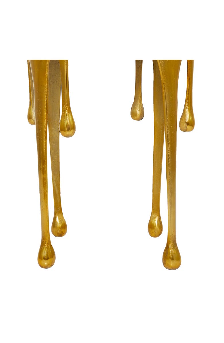 VIVIAN LUNE HOME Melting Gold Aluminum Table, Alternate, color,