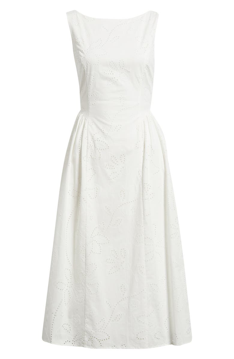 Sam Edelman Eyelet Sleeveless Fit & Flare Midi Dress, Alternate, color, White