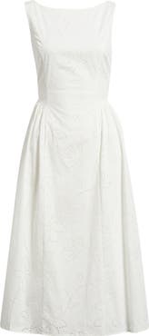 Sam Edelman Eyelet Sleeveless Fit & Flare Midi Dress