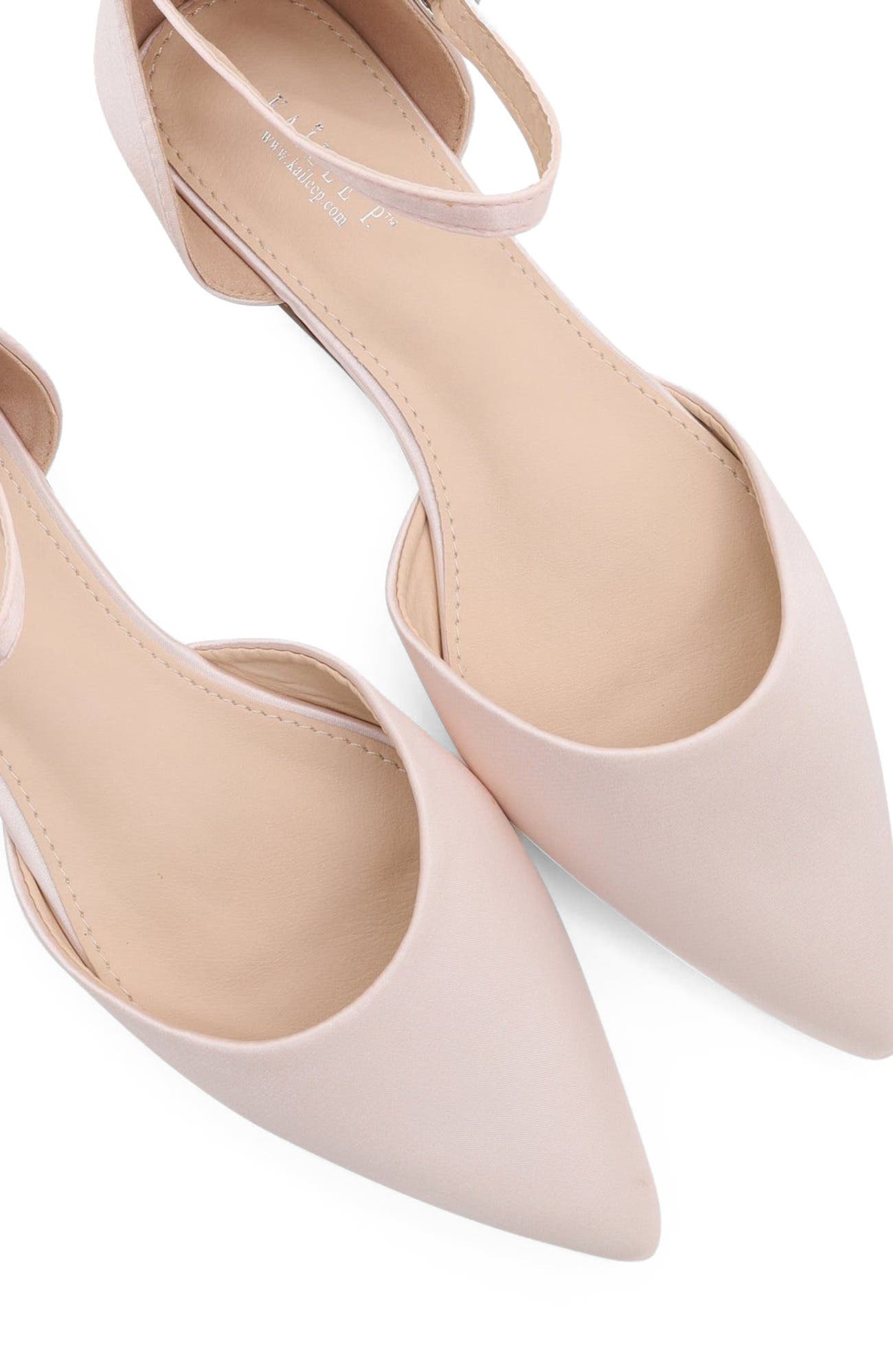 Bella Satin Pointed Toe Flats, Alternate, color, Dusty Pink