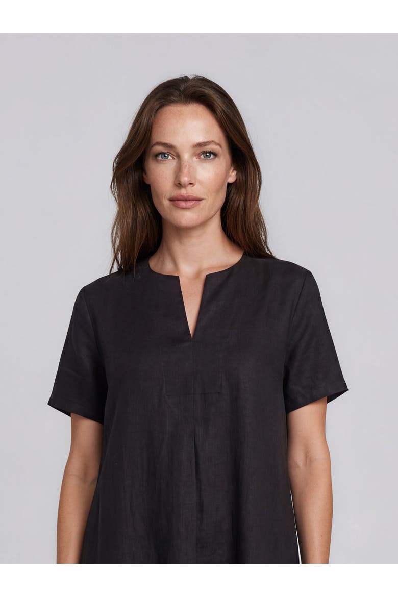 Manipani Linen Tunic Dress, Alternate, color, Black