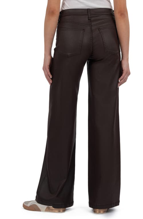 Kut From The Kloth Jean Coated Wide Leg Pants In Brown