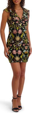 Siena Embroidered Mesh Body-Con Minidress
