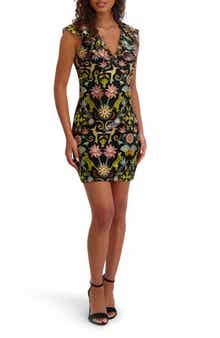 Siena Embroidered Mesh Body-Con Minidress