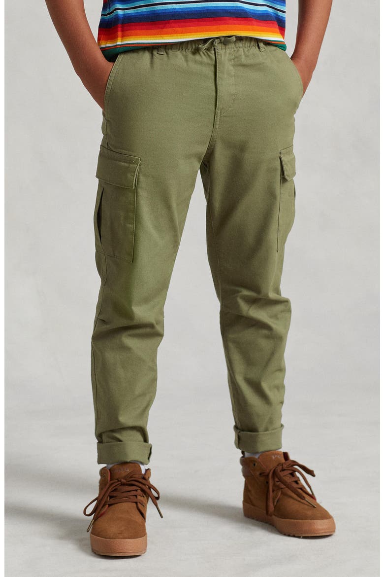 Kids' Slim Fit Stretch Twill Cargo Pants, Alternate, color, OLIVE