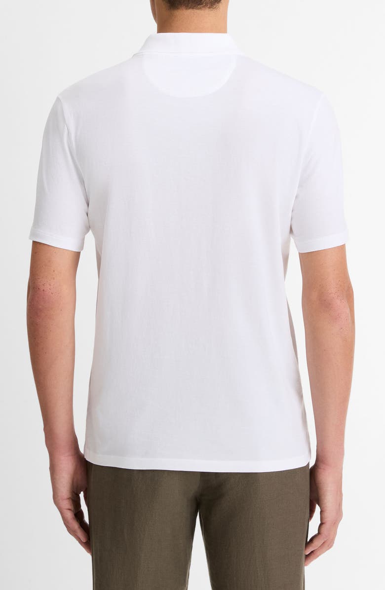 Vince Solid Pima Cotton Polo, Alternate, color, Optic White