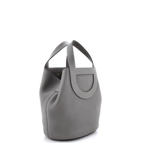 Pre-owned Hermes Hermes In-the-loop Bag Clemence With Swift 23 In Gray