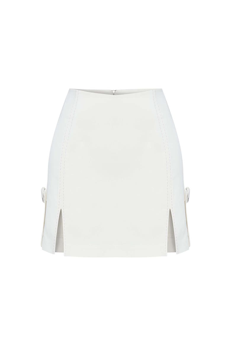 Catalina Denim Mini Skirt, Alternate, color, White