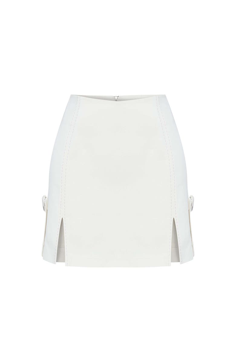 Jendue US Catalina Denim Mini Skirt, Alternate, color, White