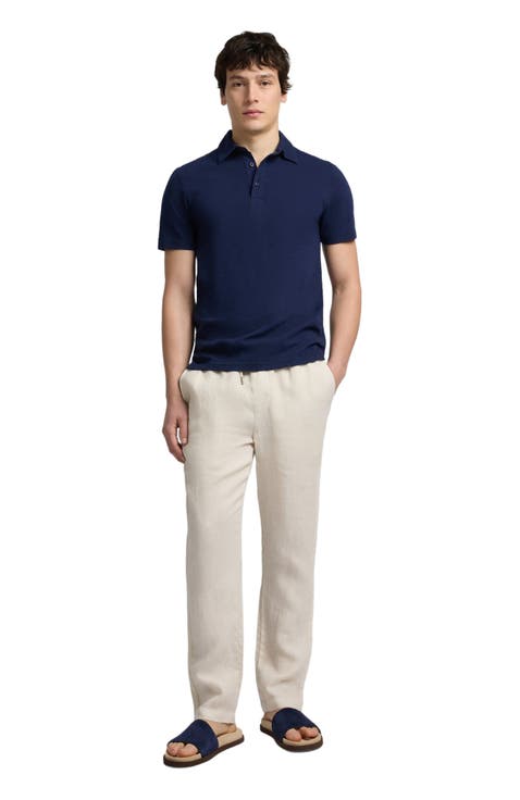 Stretch Linen Jersey Short Sleeve Polo