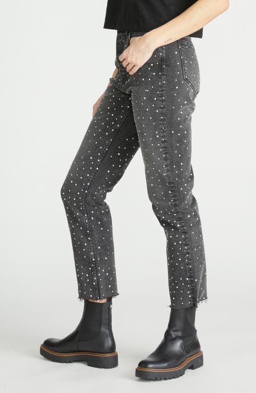 Driftwood Royce After Party High Waist Crystal Embellished Jeans In Black