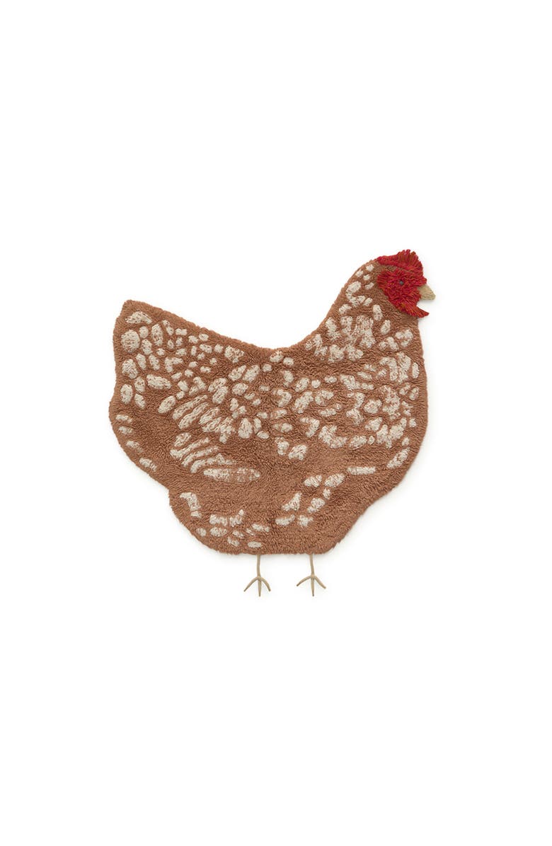 Lorena Canals Washable Rug Chicken, Main, color, Brown