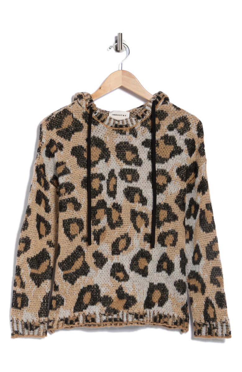 INDUSTRY REPUBLIC CLOTHING Leopard Jacquard Hoodie, Alternate, color, Multi Marro Leopard Print