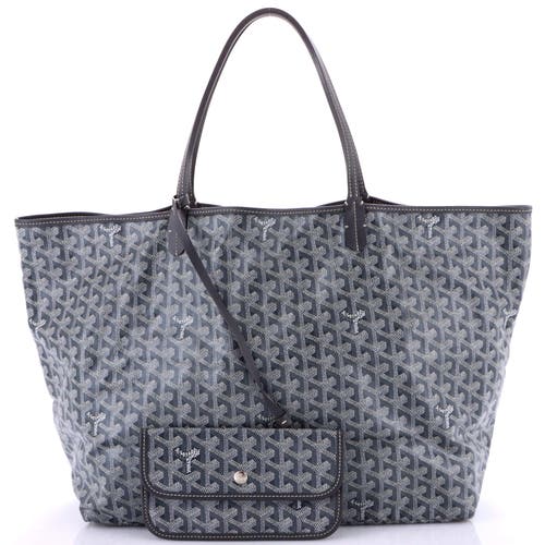 Pre-owned Goyard  Goyard Saint Louis Tote Coated Canvas Gm In Gray