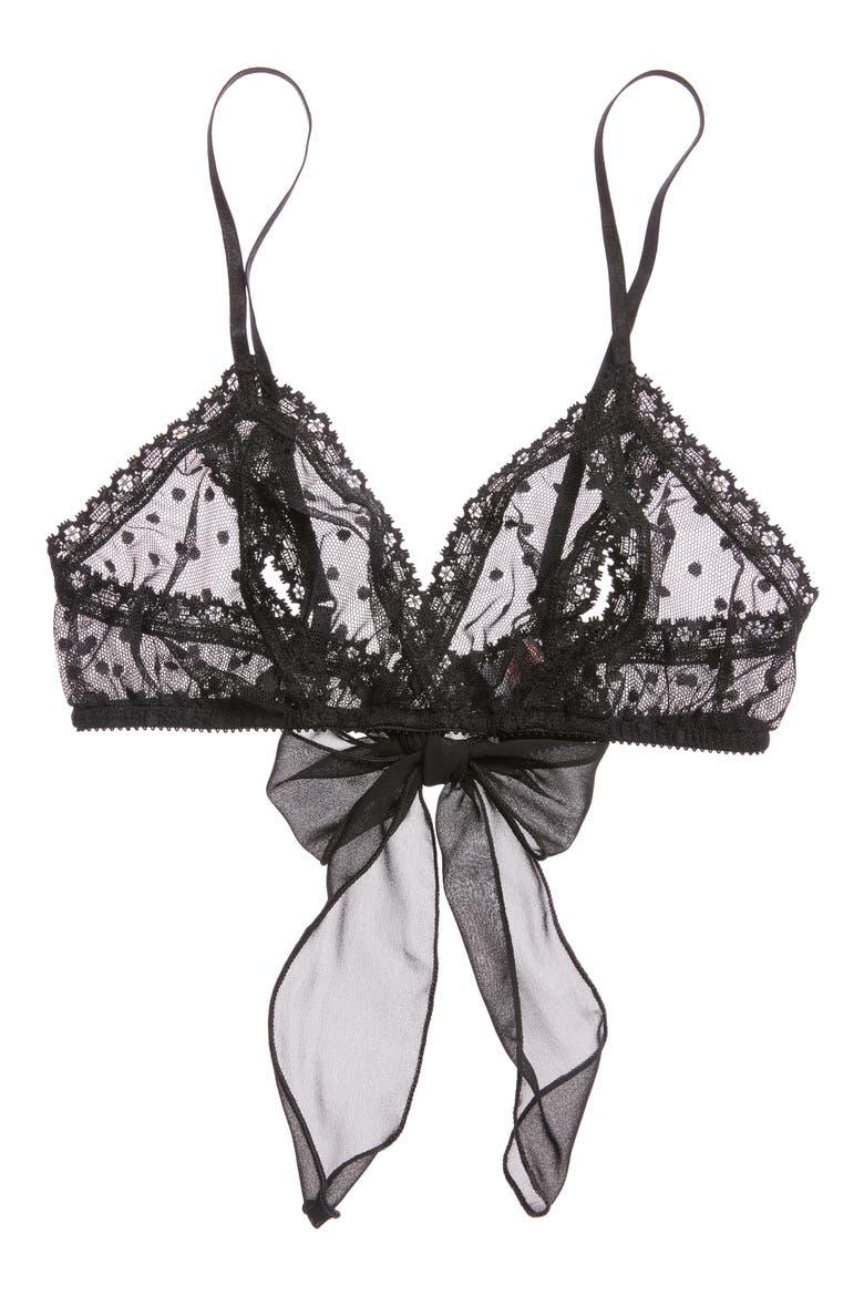 'Cou Cou Lola' Open Seam Bralette, Main, color, BLACK