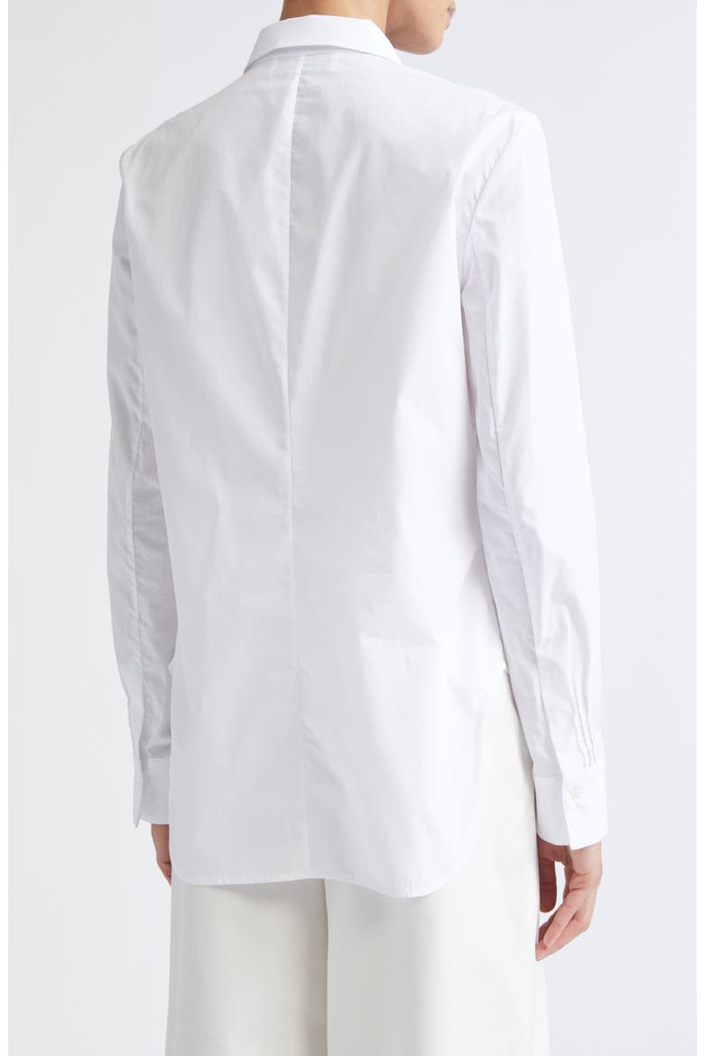 Natalia Pintuck Cotton Poplin Button-Up Shirt, Alternate, color, WHITE