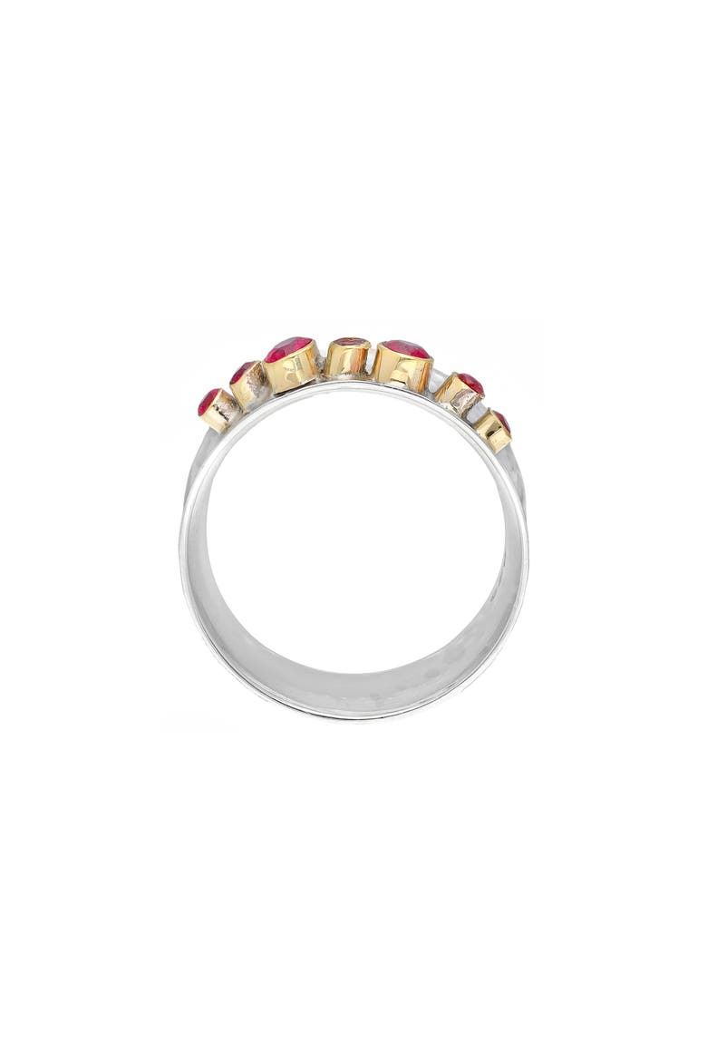 Two-Tone Lab-Grown Ruby Ring, Alternate, color, PINK