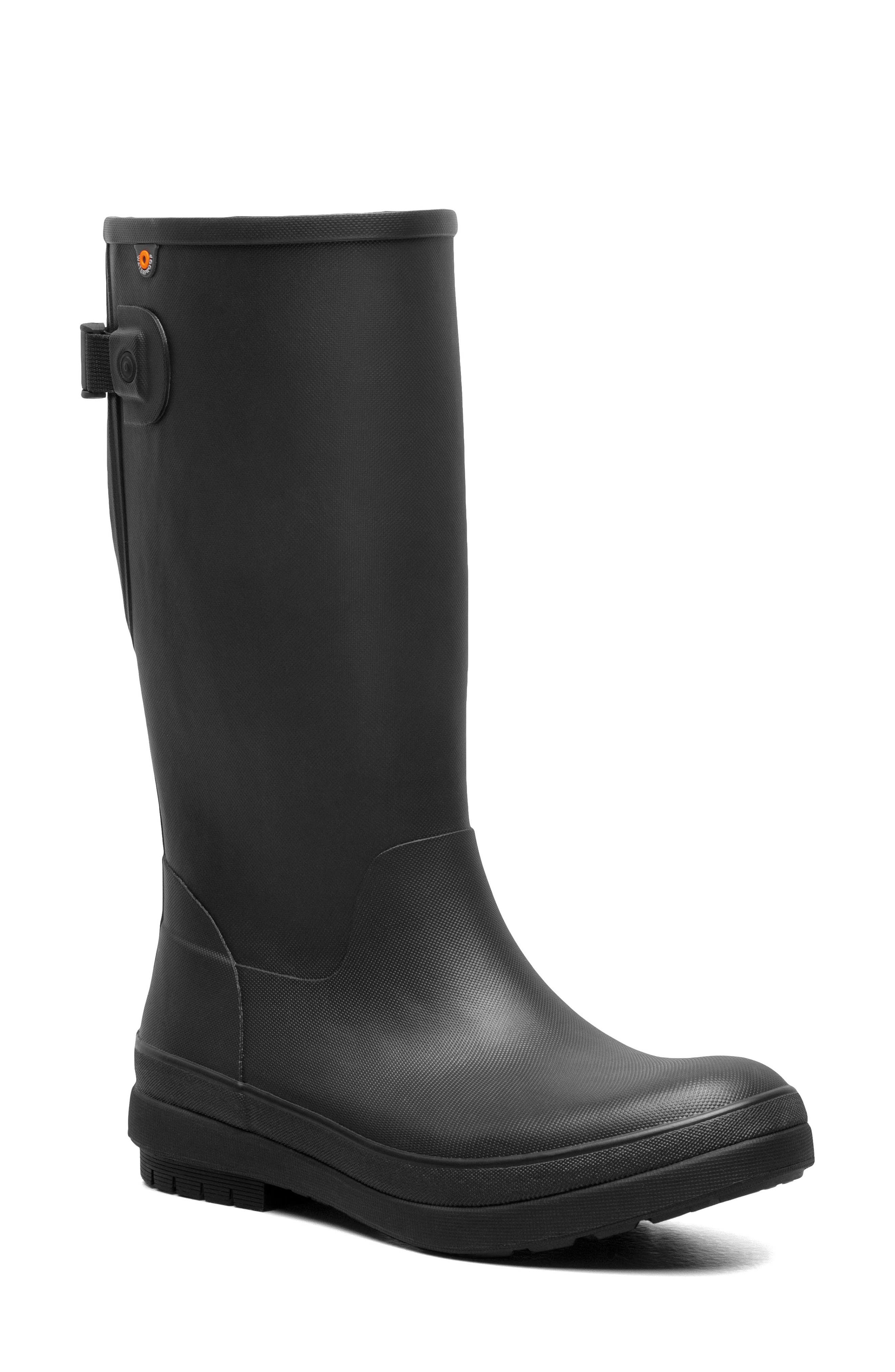 Bogs Amanda II Tall Waterproof Adjustable Calf Rain Boot, Main, color, Black