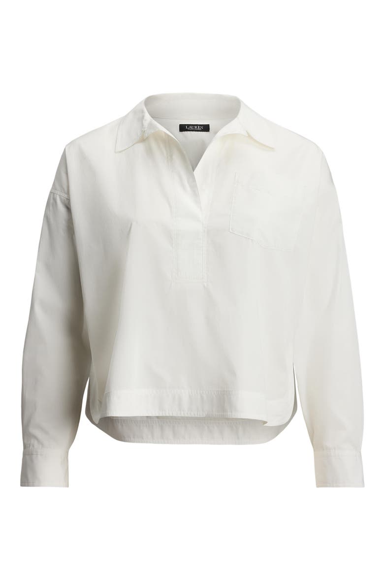 Stachee Popover Cotton Broadcloth Shirt, Alternate, color, WHITE