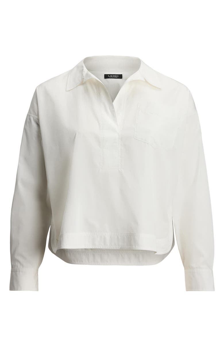 Lauren Ralph Lauren Stachee Popover Cotton Broadcloth Shirt, Alternate, color, White