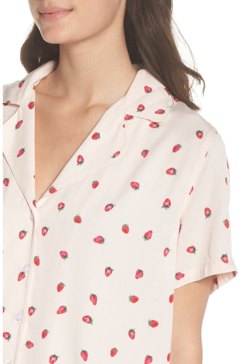 Short Pajamas, Alternate, color, BLUSH STRAWBERRY