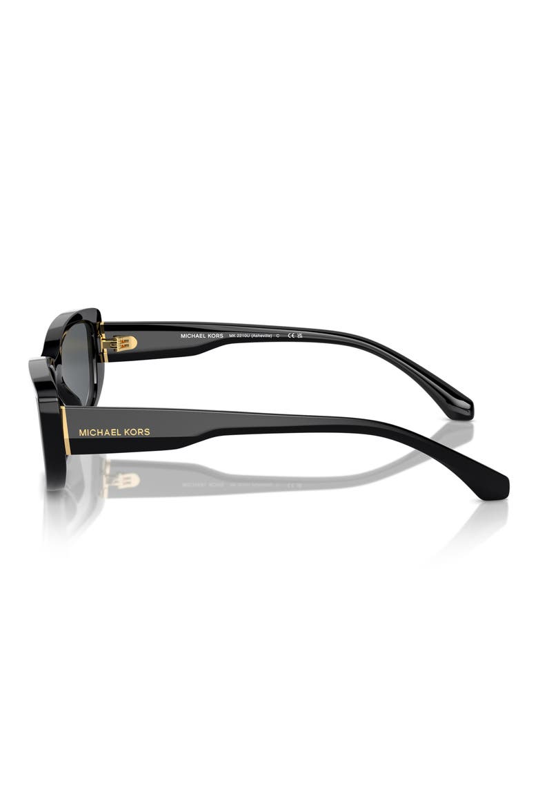 Asheville 54mm Rectangular Sunglasses, Alternate, color, BLACK / DARK GREY SOLID