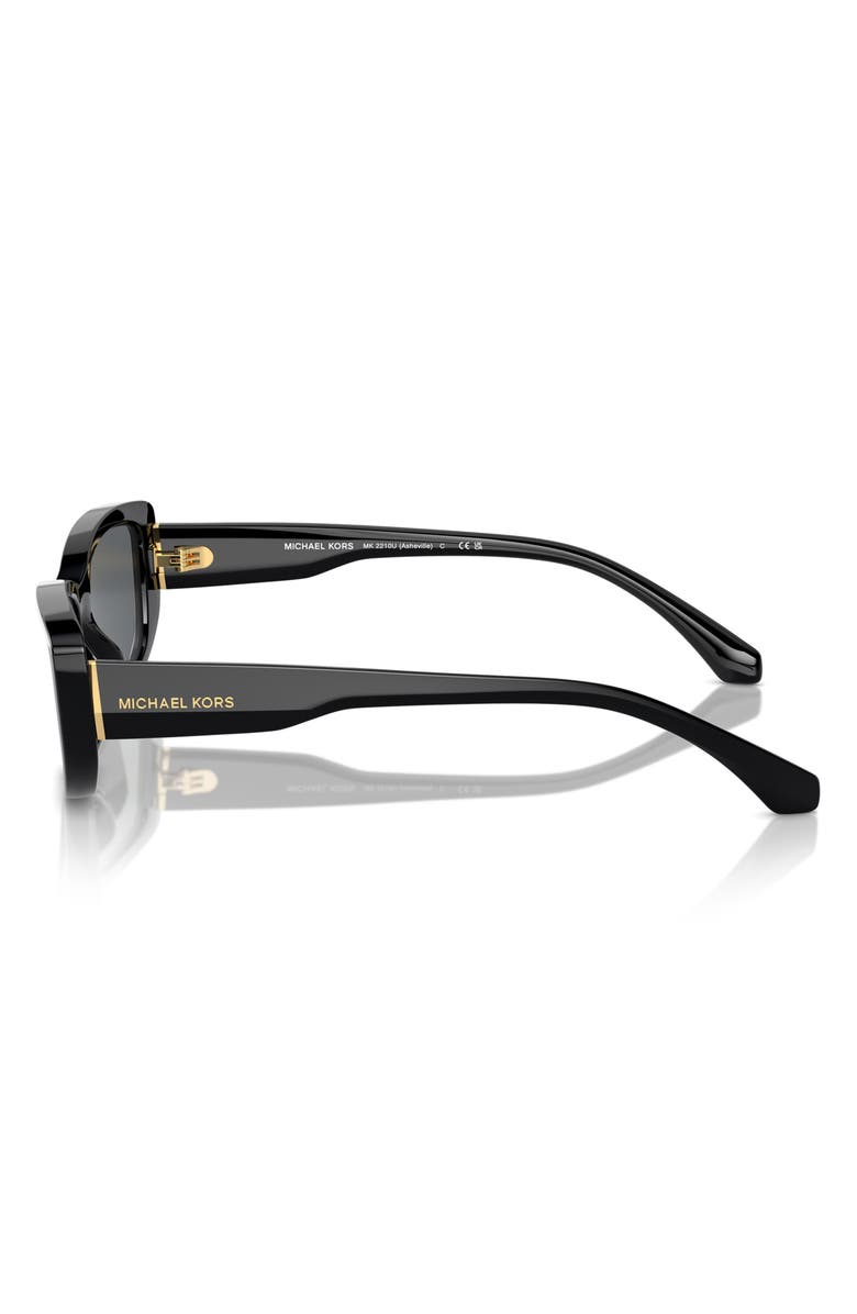 Michael Kors Asheville 54mm Rectangular Sunglasses, Alternate, color, Black / Dark Grey Solid
