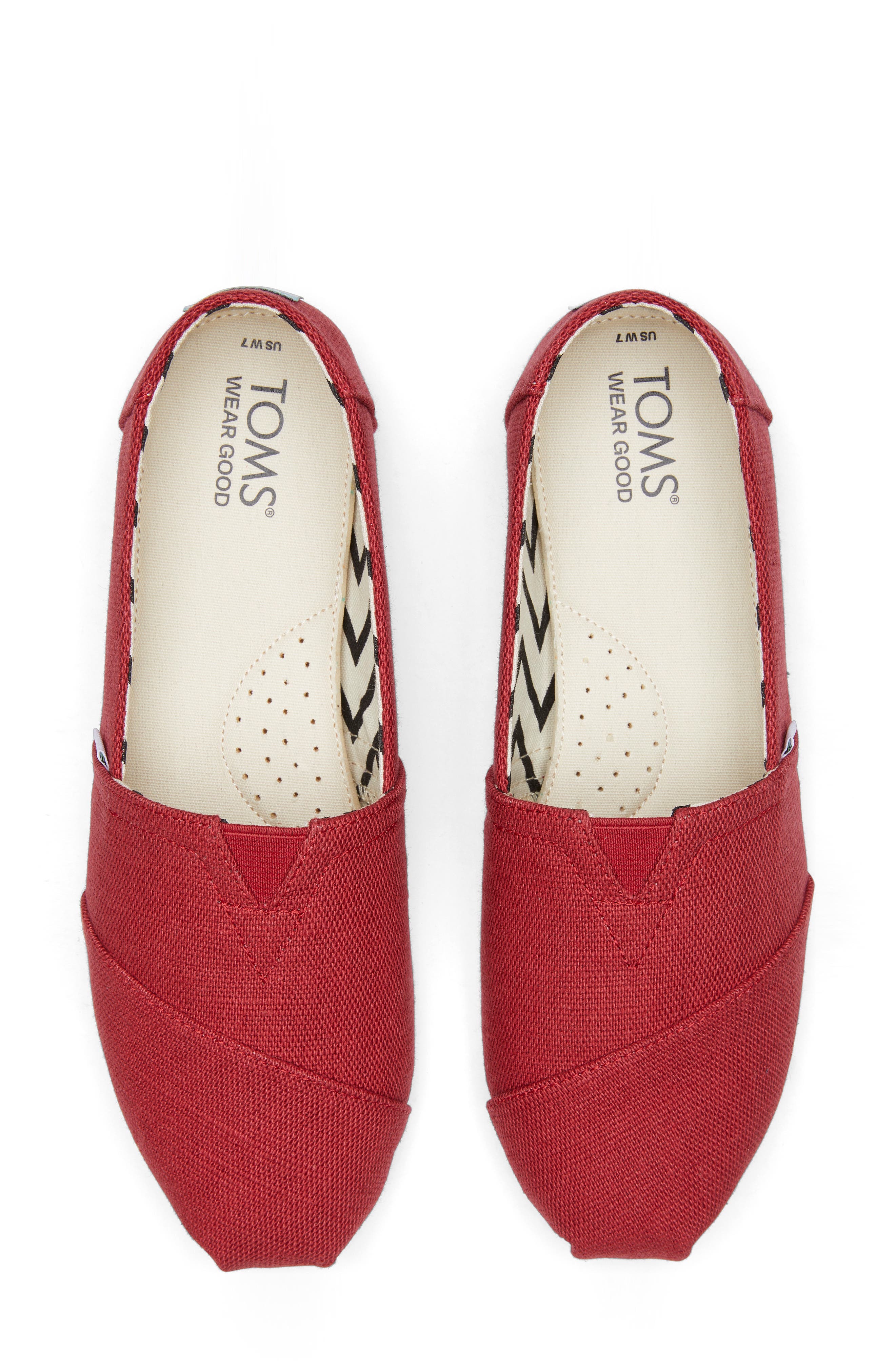 Alpargata Slip-On, Alternate, color, RED FABRIC