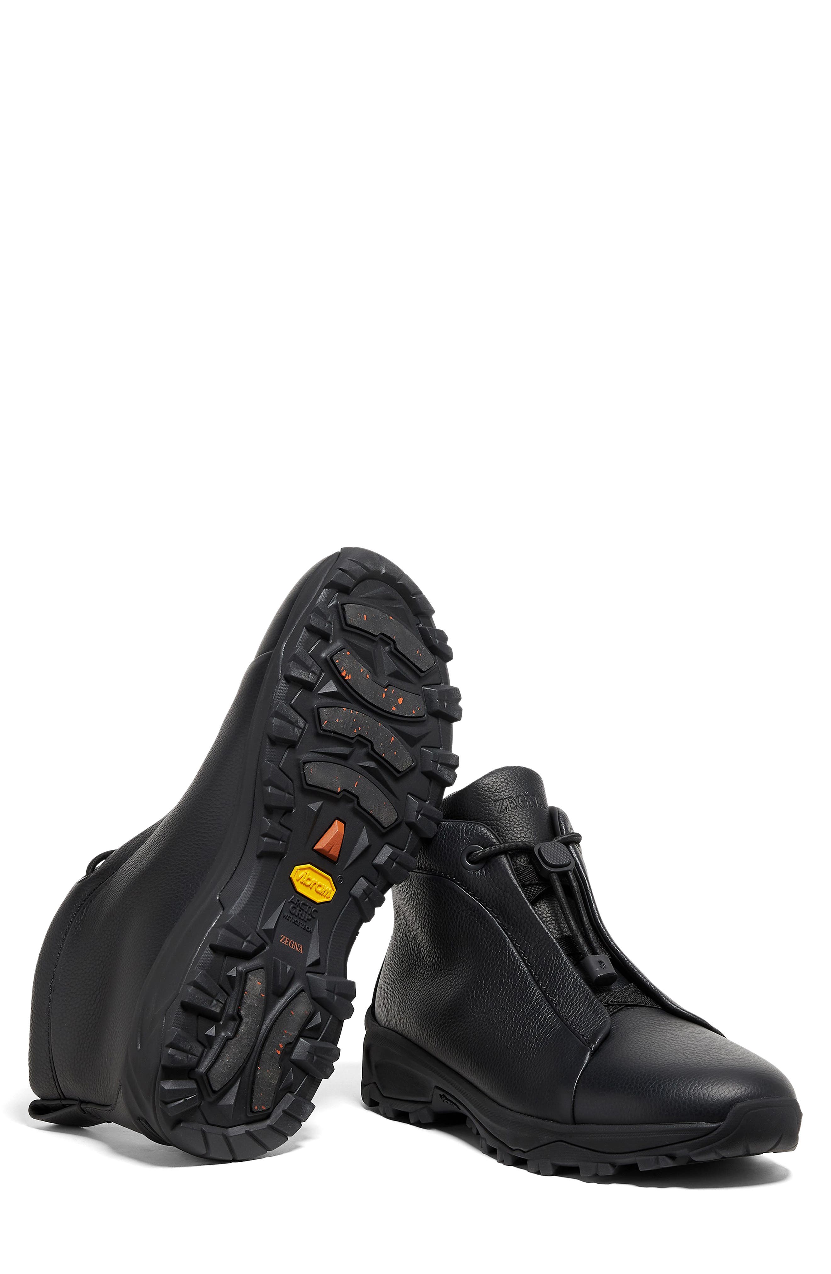 ZEGNA Triple Stitch<sup>™</sup> Vetta High Top Sneaker, Alternate, color, Black