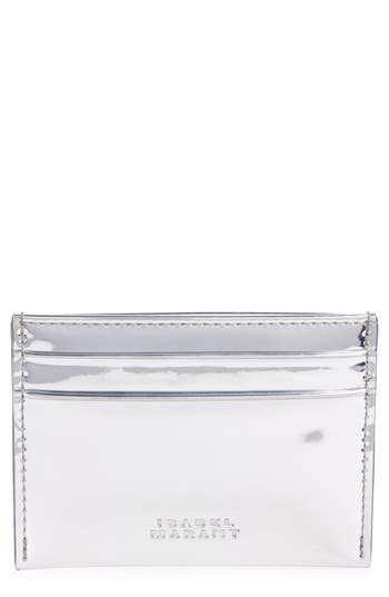 Isabel Marant Chiba Mirror Finish Card Case In Silver