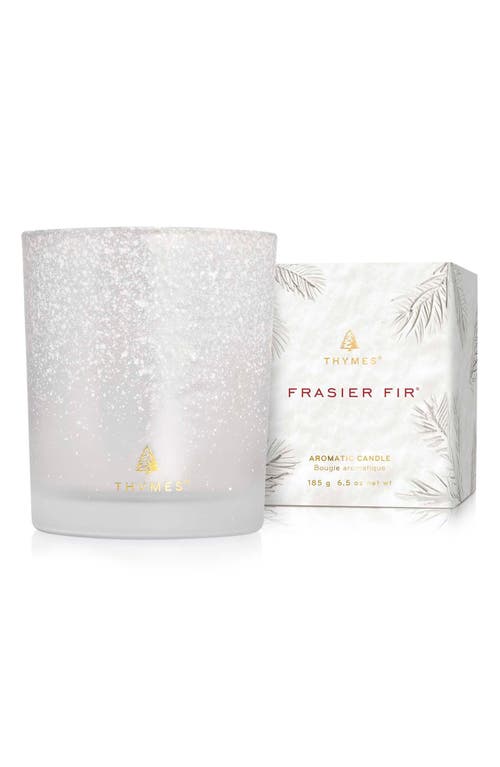 Thymes Frasier Fir Flocked Medium Jar Candle in Silver 