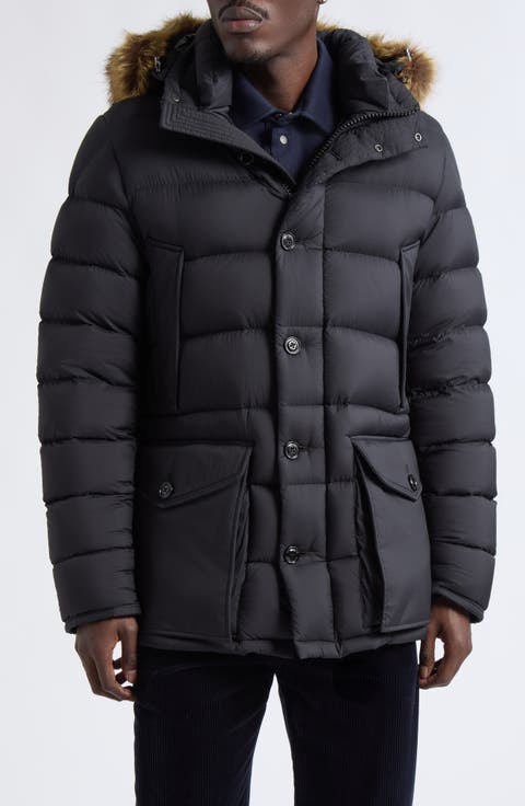Clunye Water Resistant Faux Fur Trim Down Parka