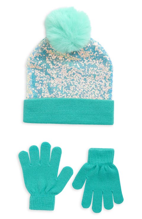Kids' Pailettes Beanie & Gloves Set
