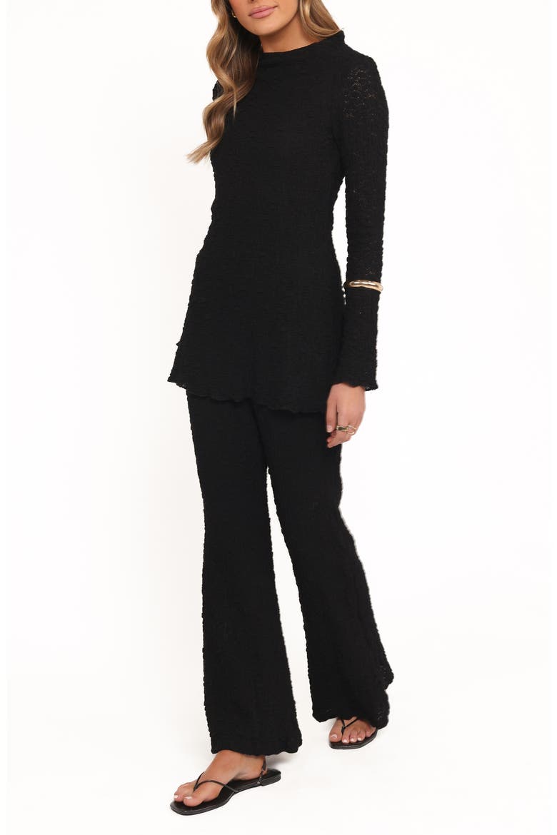 Gracie Lace Top & Pants Set, Alternate, color, BLACK