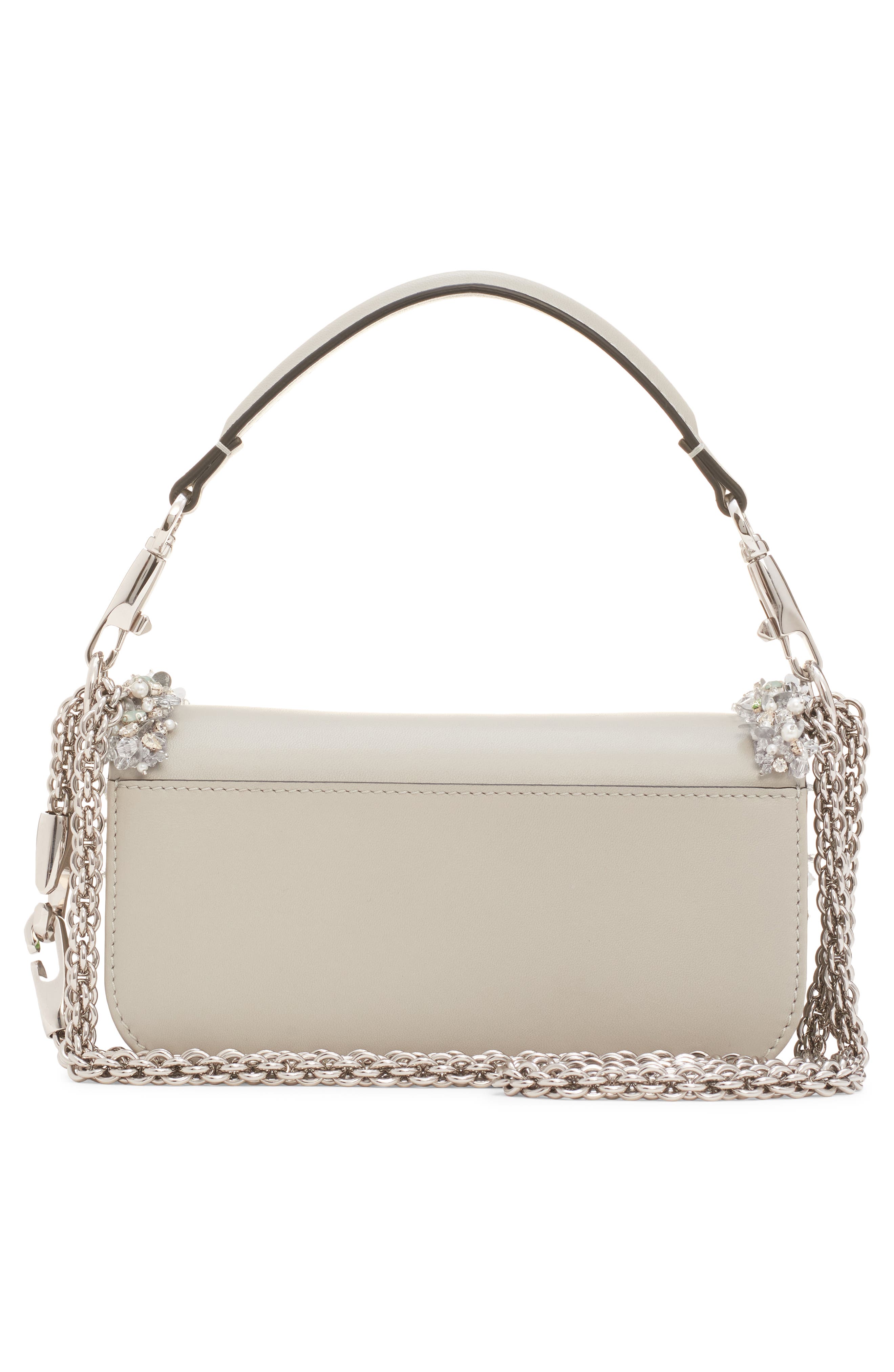 Valentino Garavani Small Jeweled Locò Leather Shoulder Bag, Alternate, color, 
