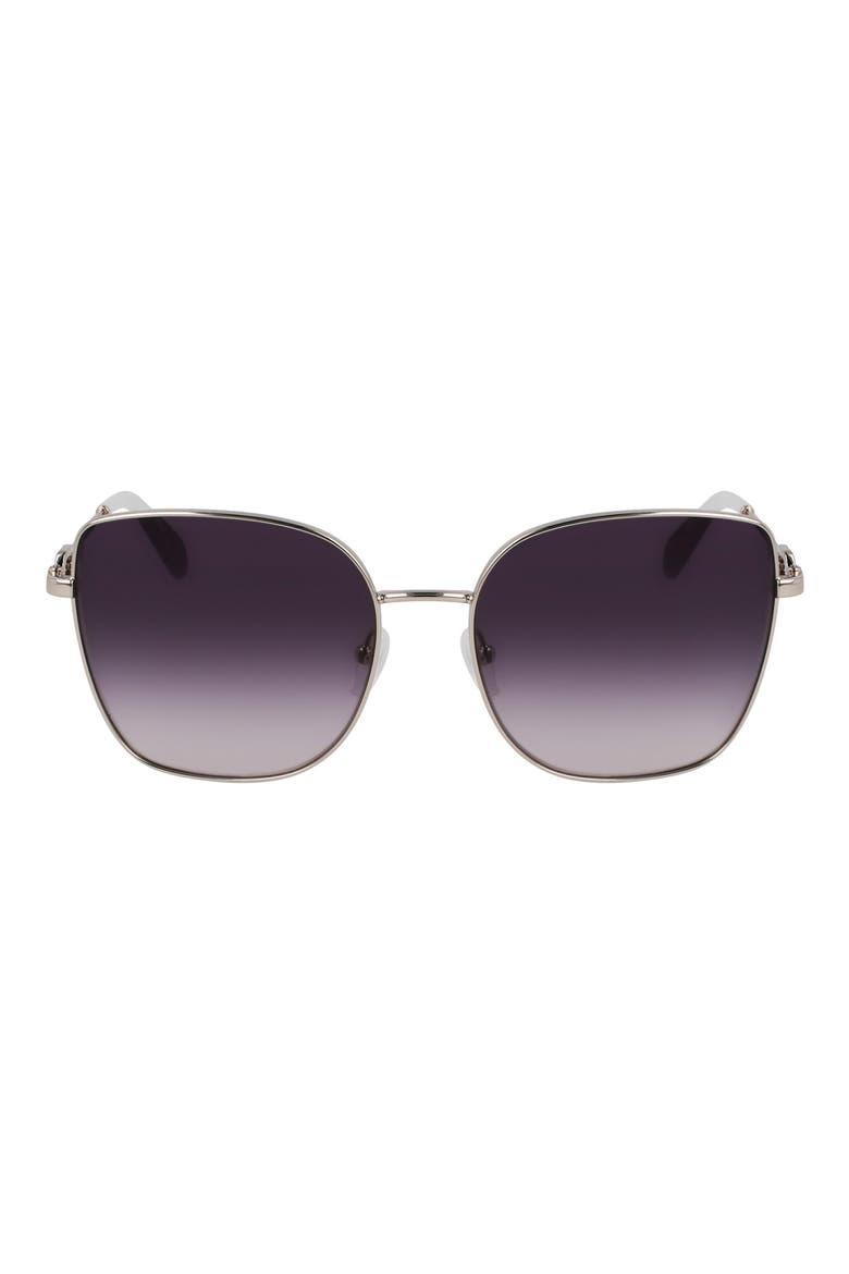 Foulonn 58mm Gradient Butterfly Sunglasses, Main, color, SILVER/GRADIENT BLUE