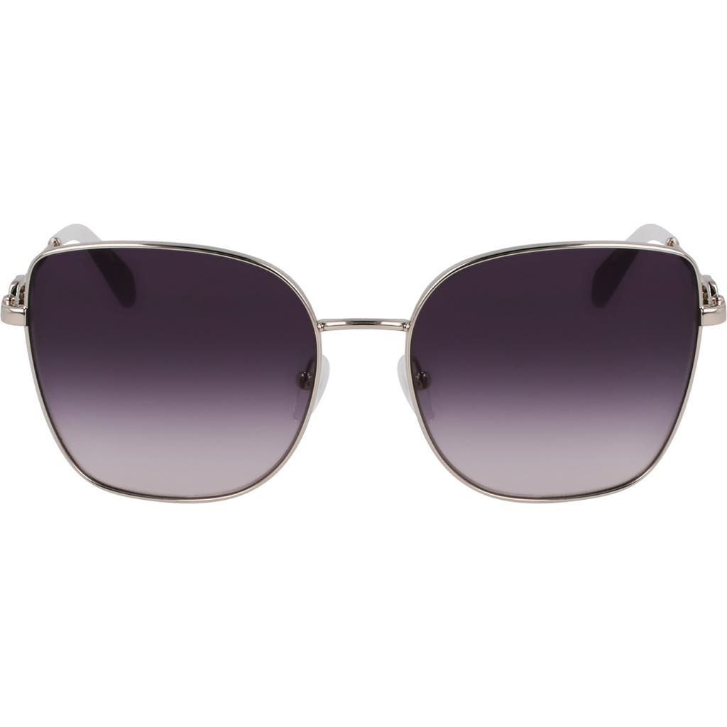 Longchamp Foulonn 58mm Gradient Butterfly Sunglasses In Silver/gradient Blue