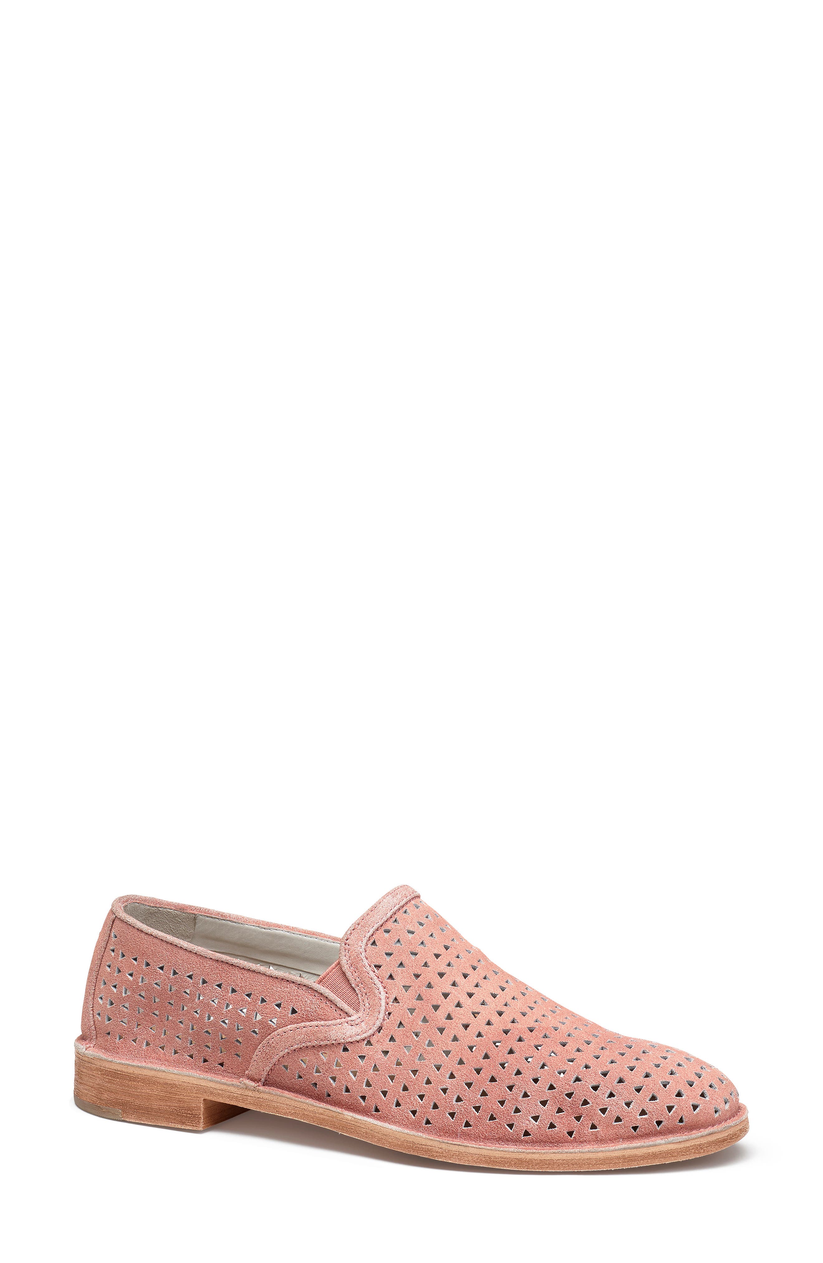 Ali Perforated Loafer, Main, color, CORAL SUEDE