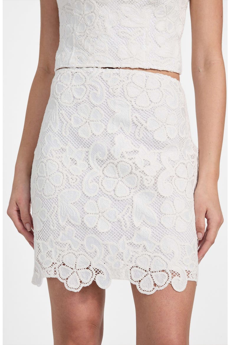 Delilah Open Stitch Miniskirt, Alternate, color, PURE WHITE