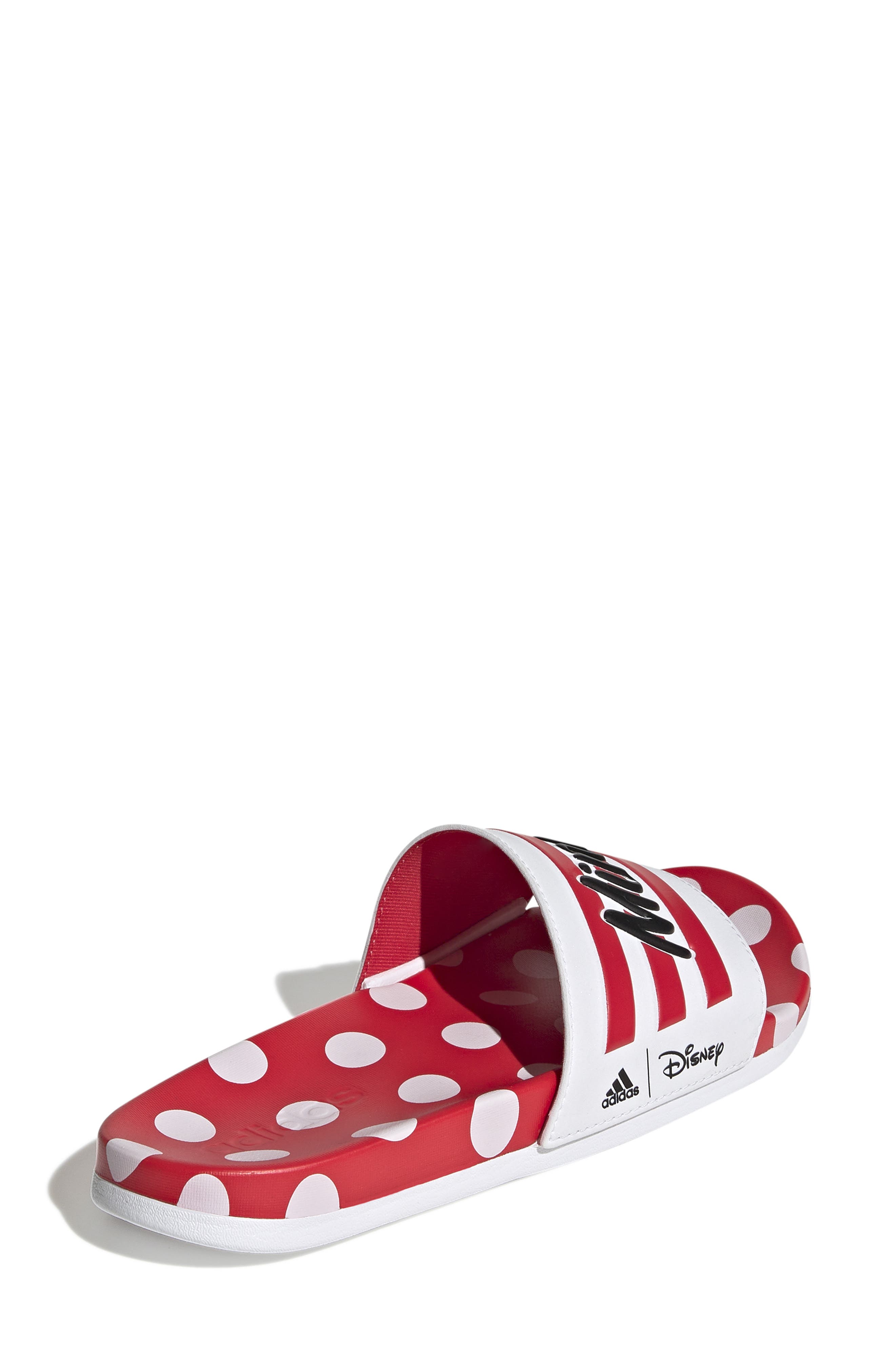 Adilette Comfort Slide Sandal, Alternate, color, WHITE/ RAY RED/ CORE BLACK