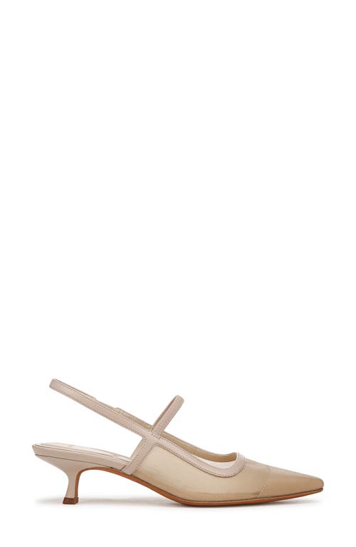 Vince Mesh Leather Kitten Slingback Pumps