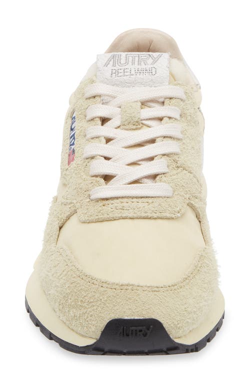 Autry Low Top Suede Panel Sneakers In Beige