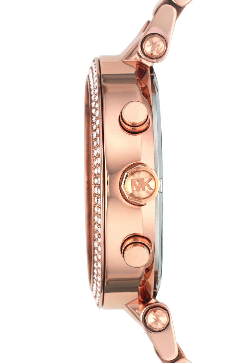 Michael Kors 'Parker' Chronograph Bracelet Watch, 39mm, Alternate, color, Rose Gold