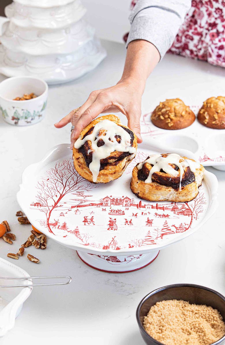 Juliska Country Estate Winter Frolic Cake Stand, Alternate, color, Ruby