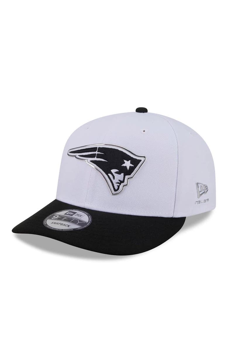 New Era Men's New Era White/Black New England Patriots 2026 NFL Draft Pre-Curved 9FIFTY Snapback Hat, Main, color, White