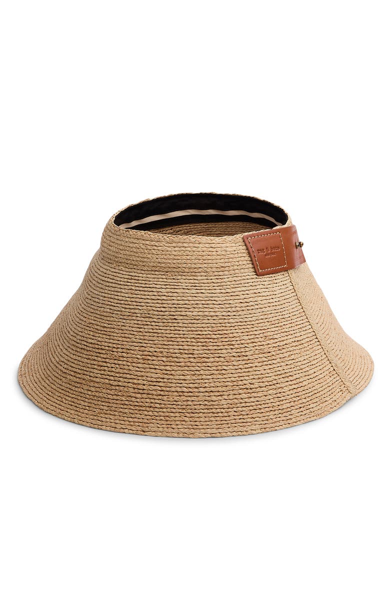 rag & bone Meredith Rollable Raffia Visor, Main, color, 