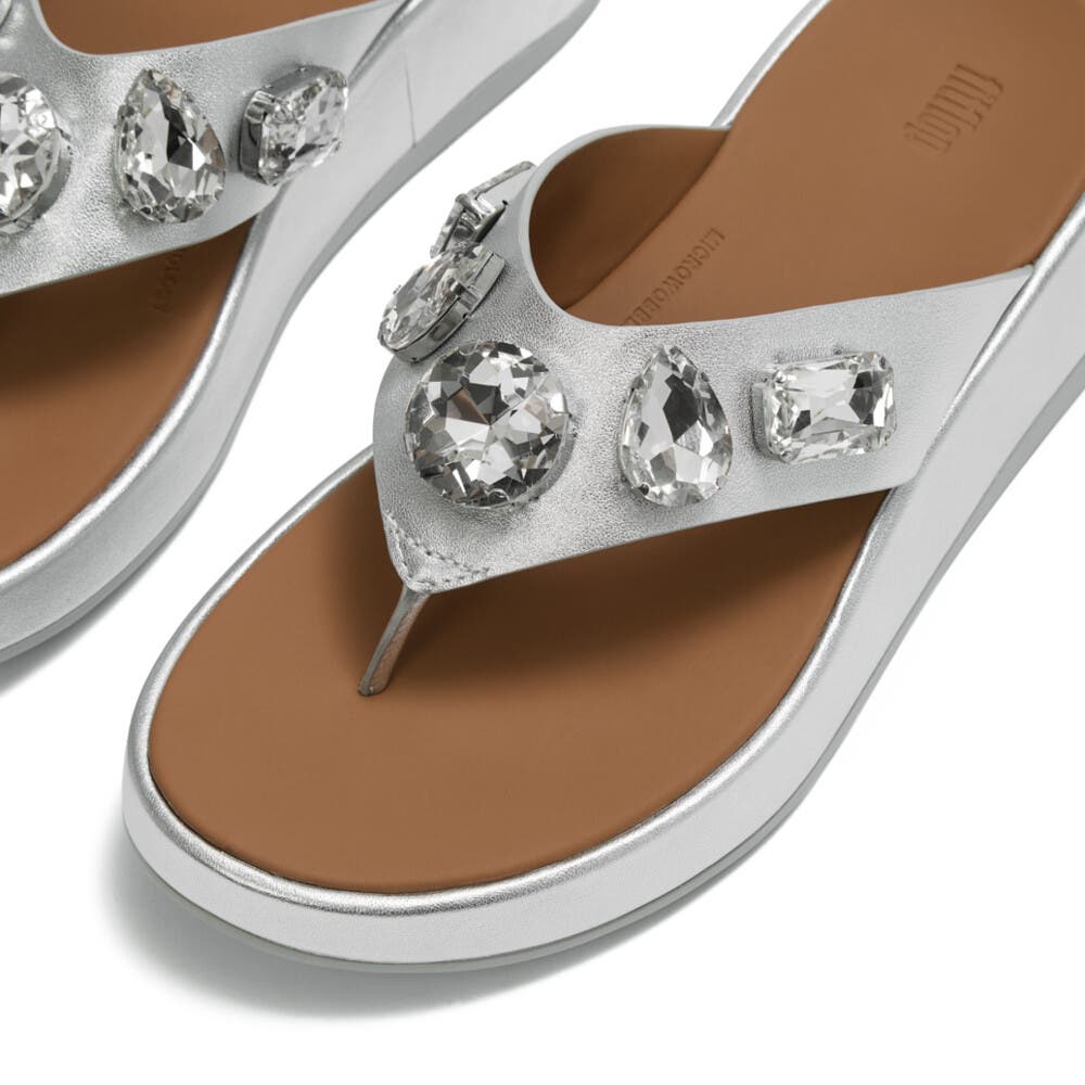FitFlop F-Mode Ultra Toe Post Sandal, Alternate, color, Silver