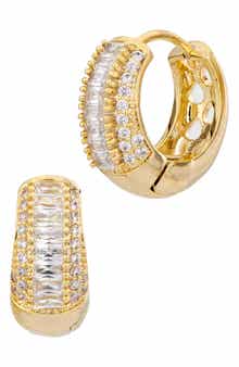 SAVVY CIE JEWELS Cubic Zirconia Huggie Hoop Earrings
