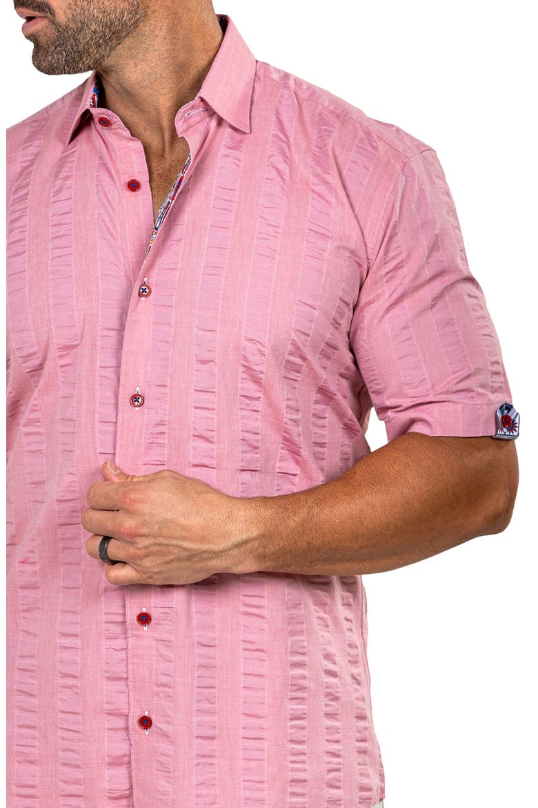 Galileo Marthy Short Sleeve Button-Up Shirt, Alternate, color, PINK