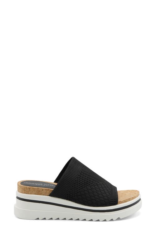Adrienne Vittadini Cindee Wedge Sandal In Black Knit